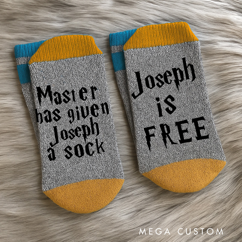 Personalized Someone is Free Funny Magic Movie Name Socks Magic Movie and Book Socks for Film Lovers Book Worms Christmas Gift