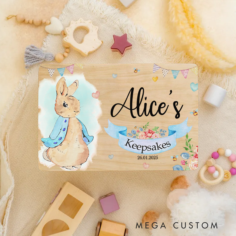 Personalised Wooden Keepsake Box Boy Baby Shower Gift Birthday Gift for Baby