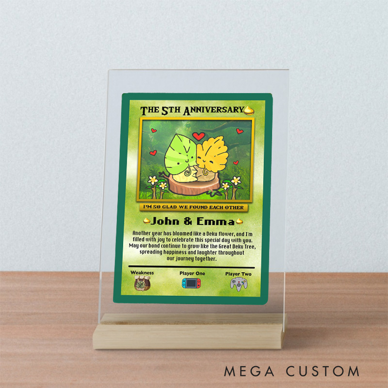 Personalized Korok Anniversary Card Video Game Couple Gifts Geek Gaming Nerd Game Card Anniversary Gifts