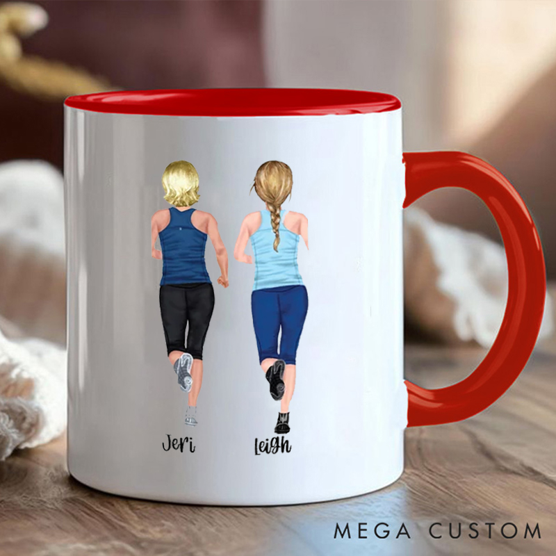 Personalized Running Buddy Coffee Cup Mug with Inspirational Quote for Fitness Enthusiasts Bodybuilders and Gym Lovers