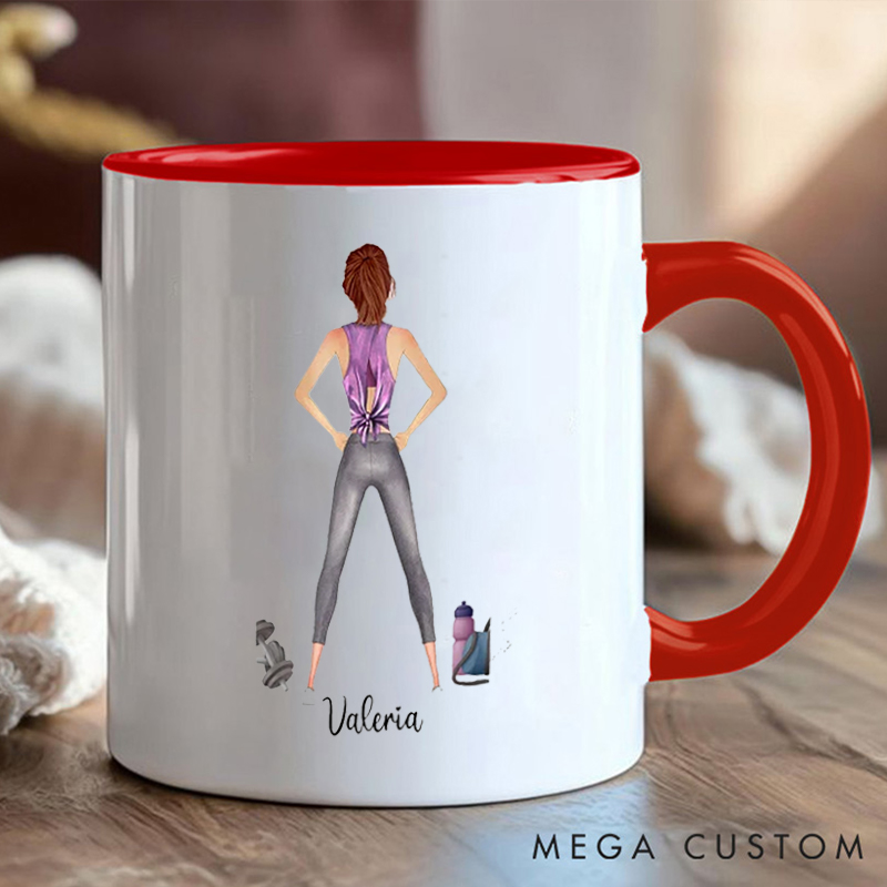 Personalized Fitness Coffee Cup Mug with Just a Girl with Goals for Fitness Enthusiasts Bodybuilders and Gym Lovers