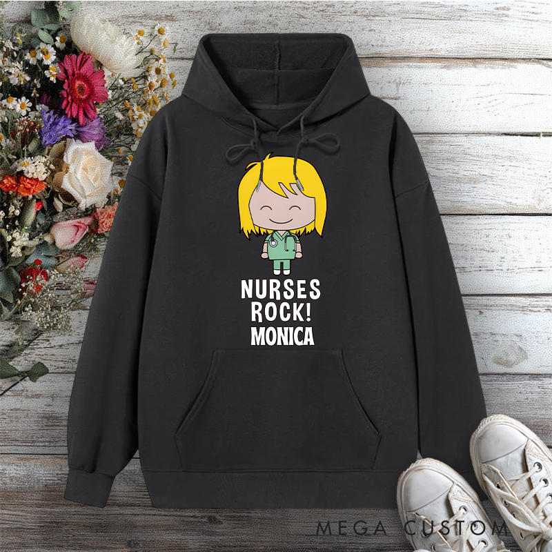 Personalized Hoodies for Nurse Nurses Rock Design Hoodies International Nurse Day Gift