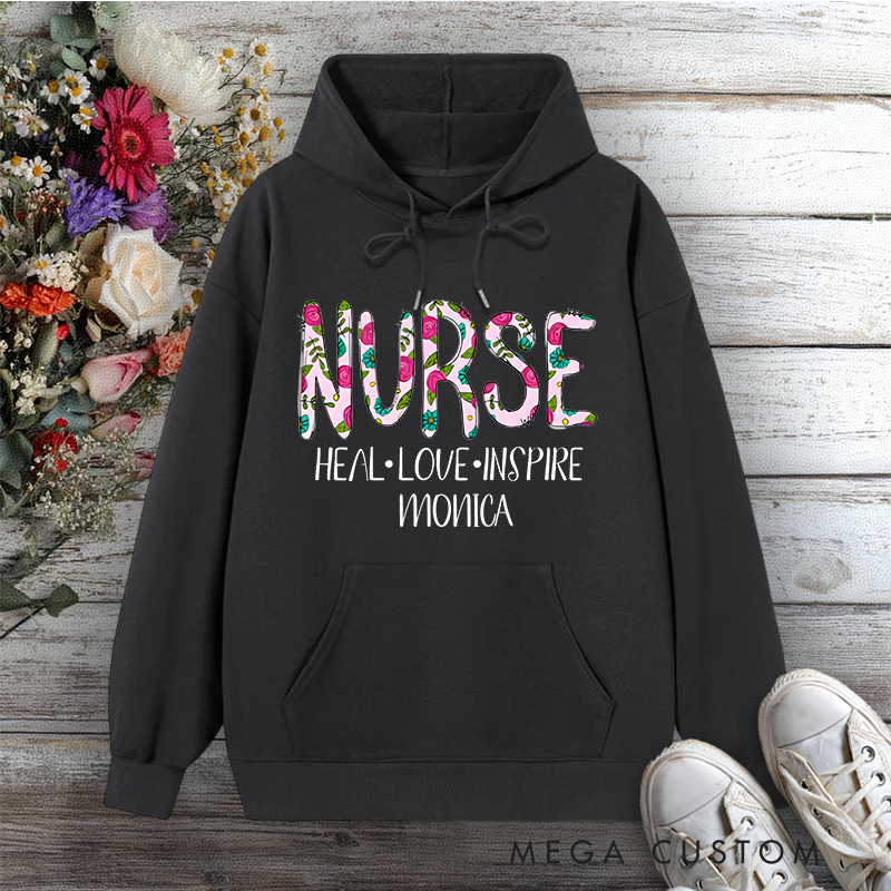 Personalized Hoodies for Nurse Heal Love Inspire Design Hoodies International Nurse Day Gift