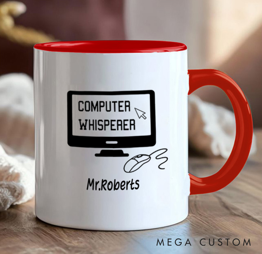 Personalized Computer Whisperer Mug Programmer Technology Enthusiasts Mug Gift for IT Geek Nerd Lovers