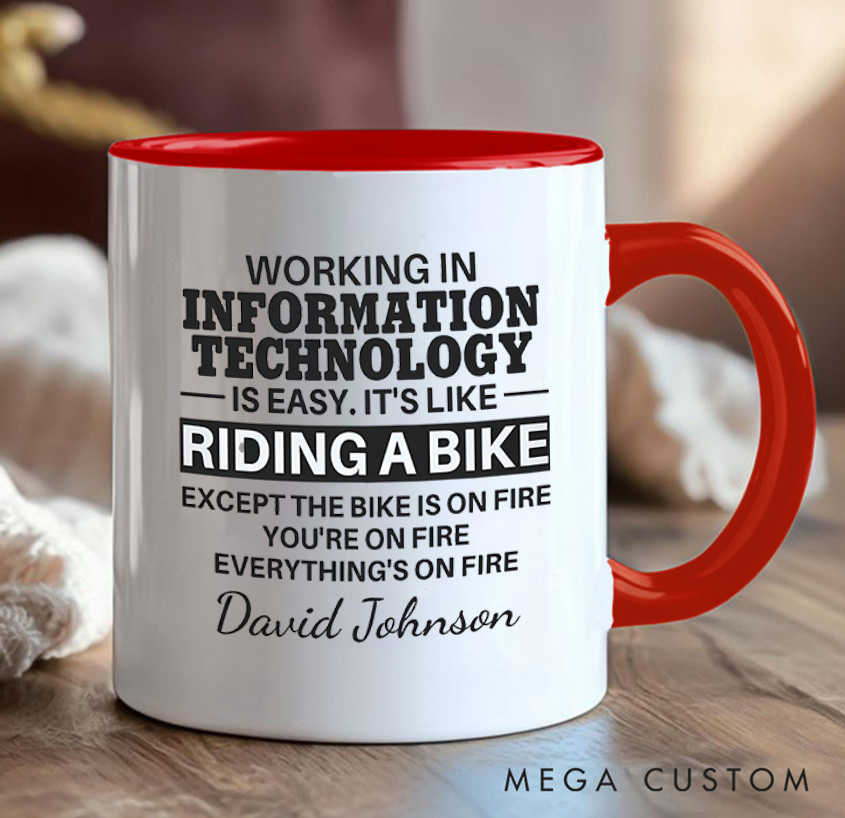 Personalized Everything's On Fire Mug Programmer Technology Enthusiasts Mug Gift for IT Geek Nerd Lovers