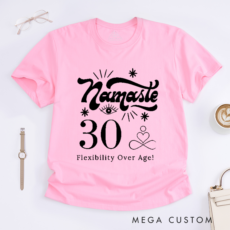 Personalized Namaste Yoga T-Shirt Custom Birthday Comfort Colors Tee Meditation Gift Spiritual Zen Top for Women