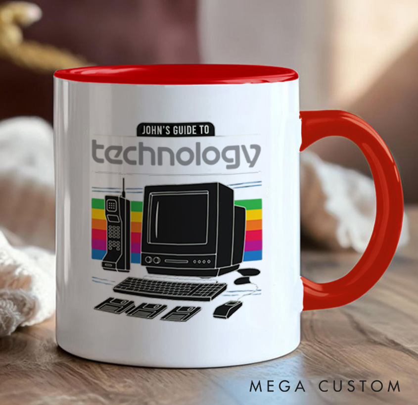PersonalizedA Nostalgic Tech Throwback Mug Technology Computer Programmer Enthusiasts Mug Gift for Geek Nerd Lovers