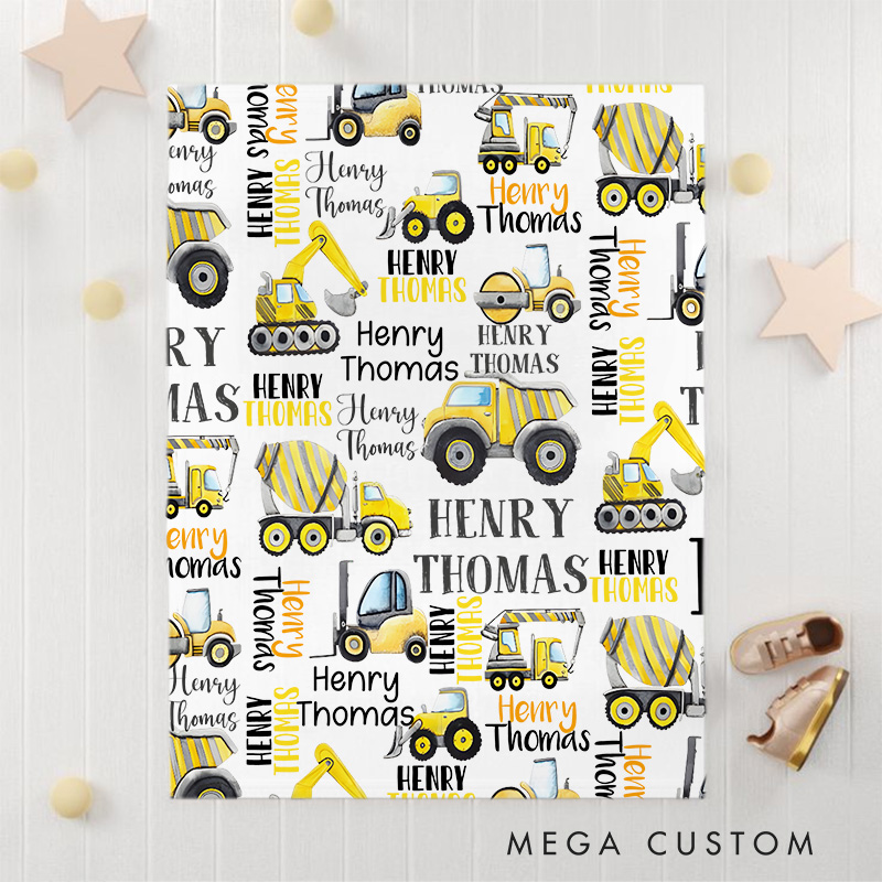 Personalized Name Collage Baby Blanket Showcasing Repeated Names With Playful Fonts Baby Blanket