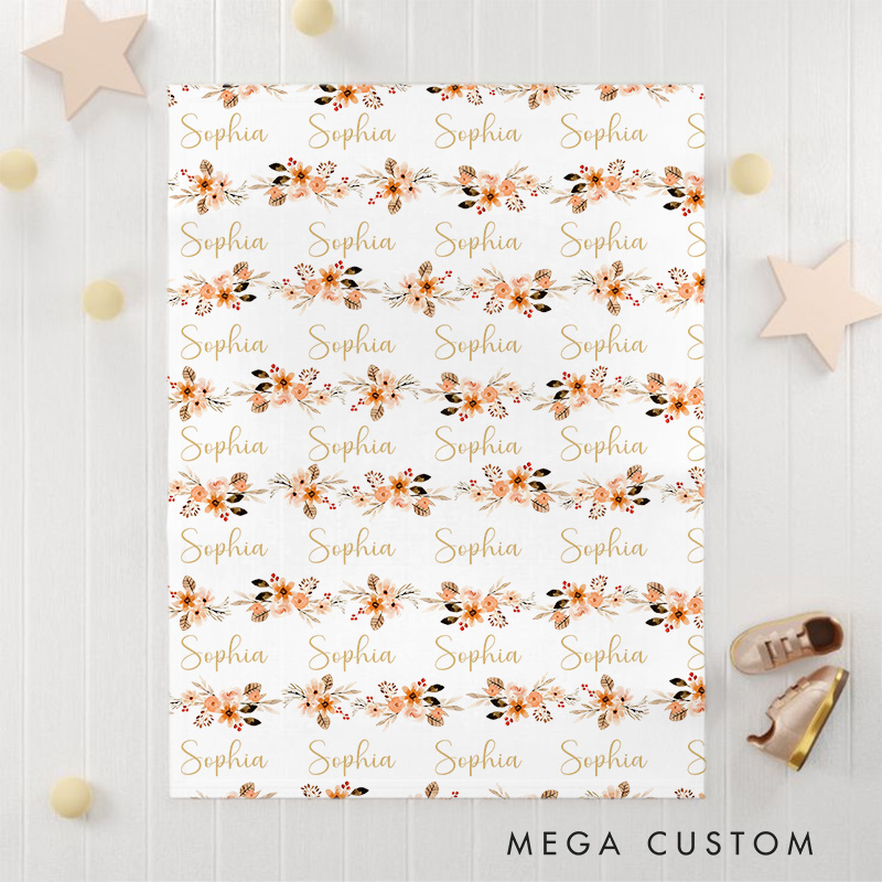 Personalized Daisy Pattern Baby Blanket Featuring Delicate Daisy Illustrations For A Soft Touch Baby Blanket