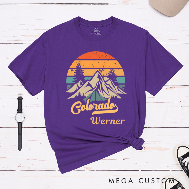 Personalized Rocky Mountain Tetons T-Shirt Camping Hiking Outdoors Shirt Gift for Adventurous Lover