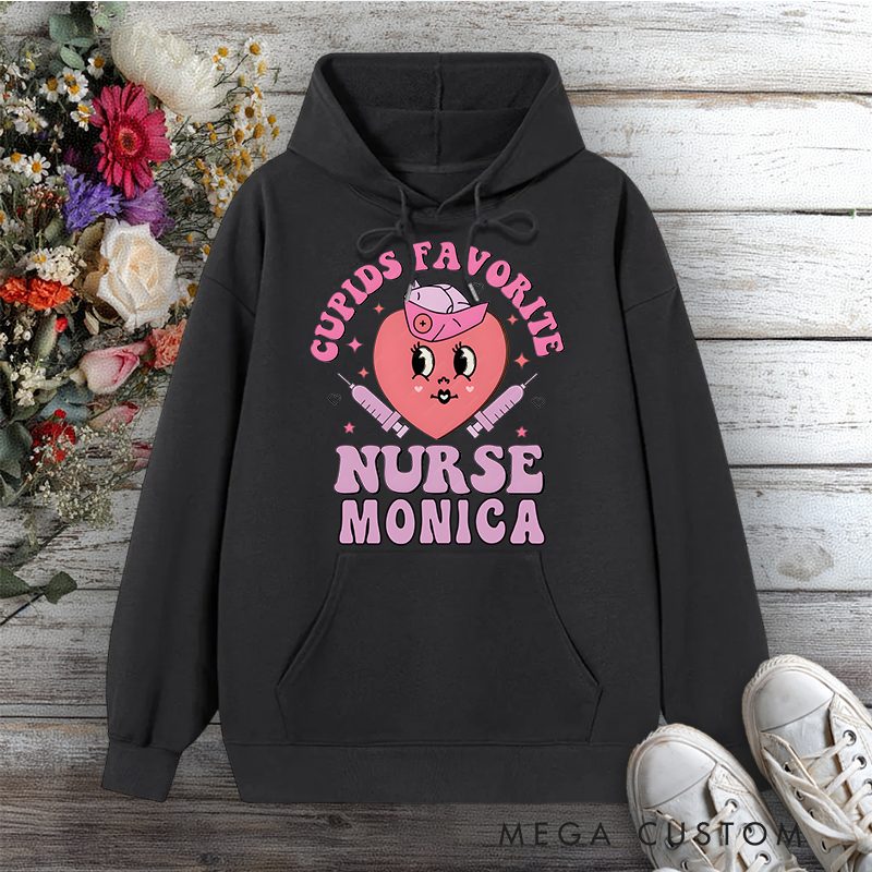 Personalized Hoodies for Nurse Cupid's Favorite Nurse Design Hoodies International Nurse Day Gift