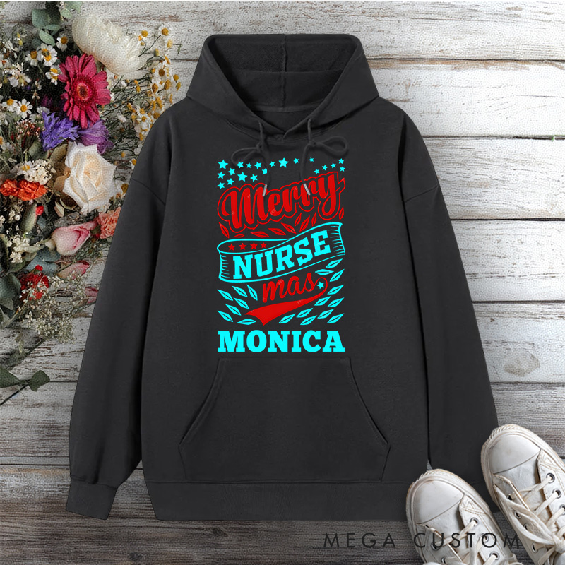 Personalized Hoodies for Nurse Merry Nurse-mas Design Hoodies International Nurse Day Gift