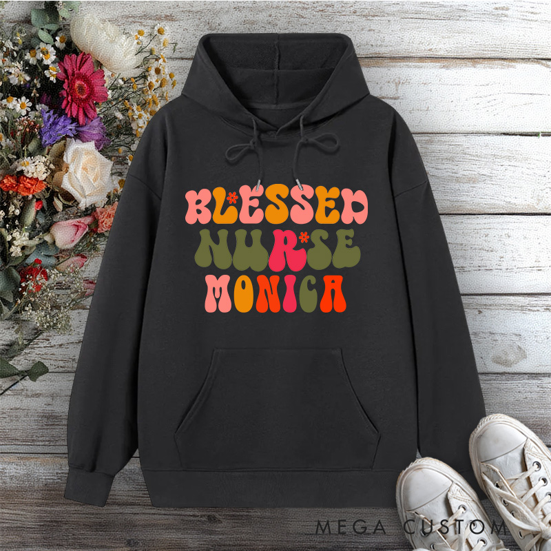 Personalized Hoodies for Nurse Blessed Nurse Design Hoodies International Nurse Day Gift