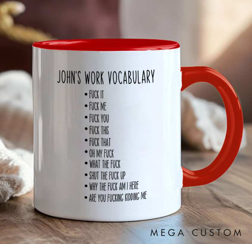 Personalized Humor Work Vocabulary Mug Workplace Frustration Programmer Technology Computer Mug Gift for Geek Nerd Lovers