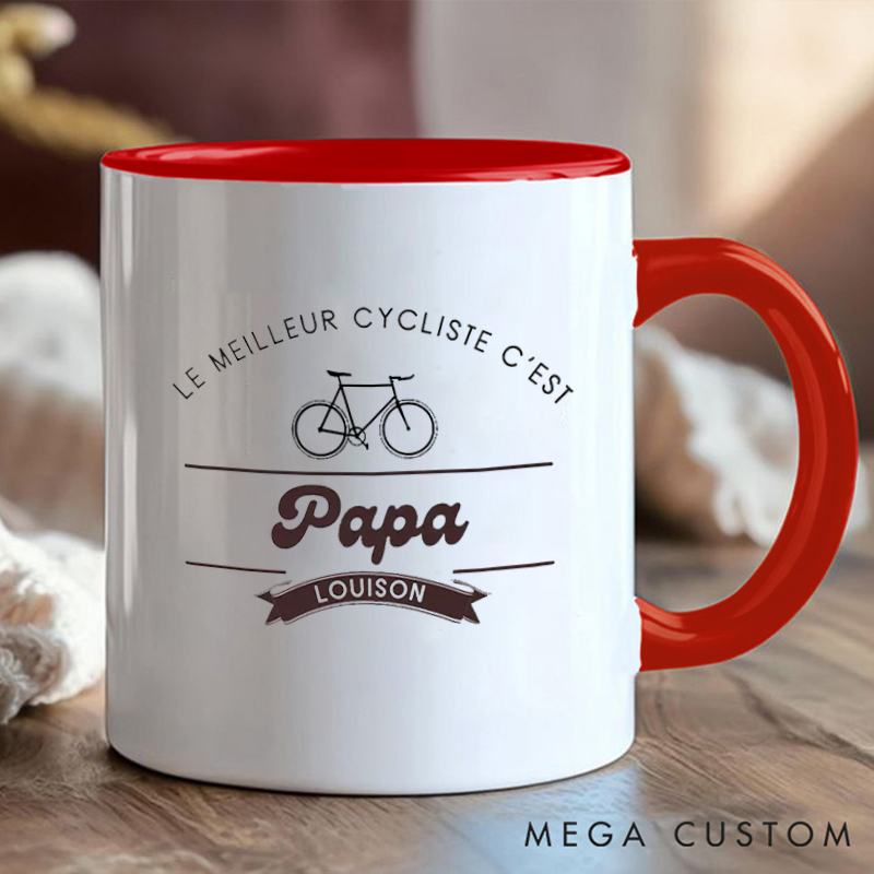 [Copy]Personalized Watercolor Cyclist Coffee Cup Mug with Art for Outdoor Adventures Riding Cycling Biking Enthusiasts