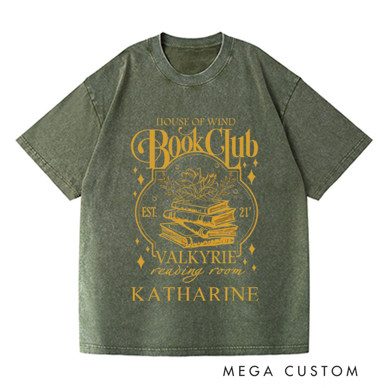 Personalized Book Club Washed T-Shirts Feyre Reading Room Tshirt Book Lover Shirt Bookish Shirt Reading Shirt
