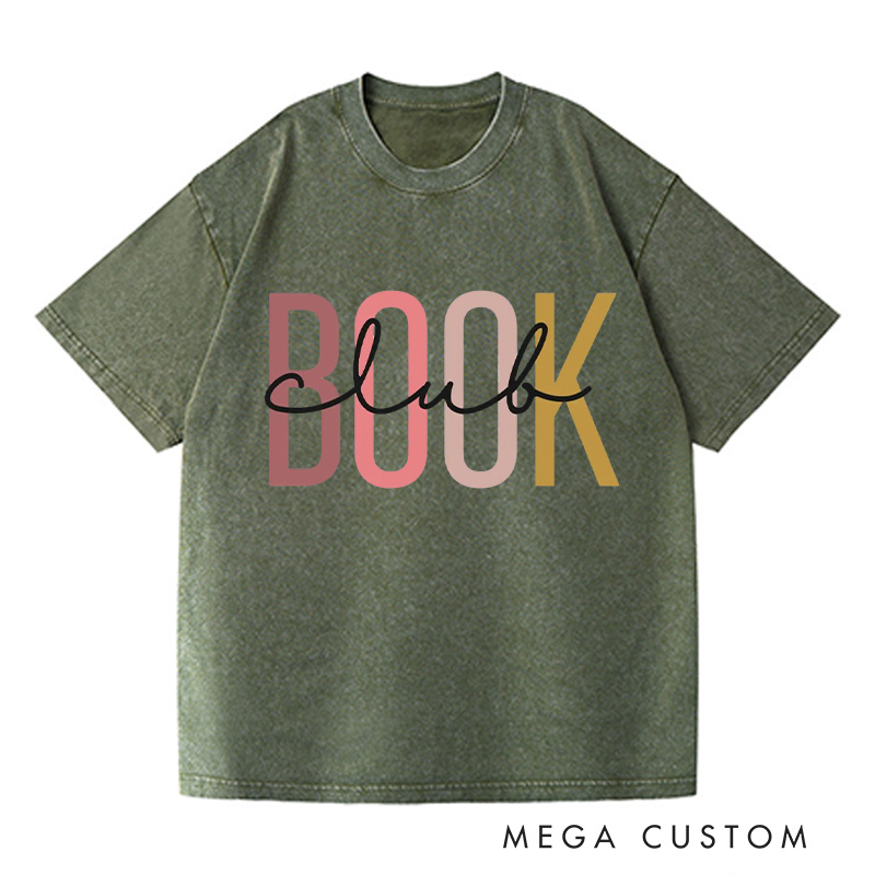 Personalized Book Club Washed T-Shirts Booktrovert Shirt Bookish Gift Book Lover Gift Book Lover Shirt Funny Reading Shirt Book Gift