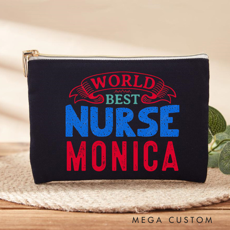 Personalized Makeup Bag for Nurse World Best Nurse Design Fashion Cosmetic Bag Gift