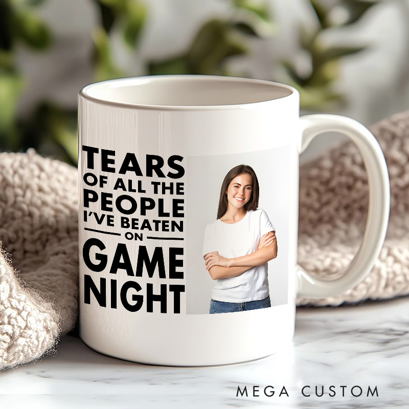 Personalized Tears on Game Night Mug Game Coffee Mug Video Game Photo Mug Geek Gaming Nerd Mug