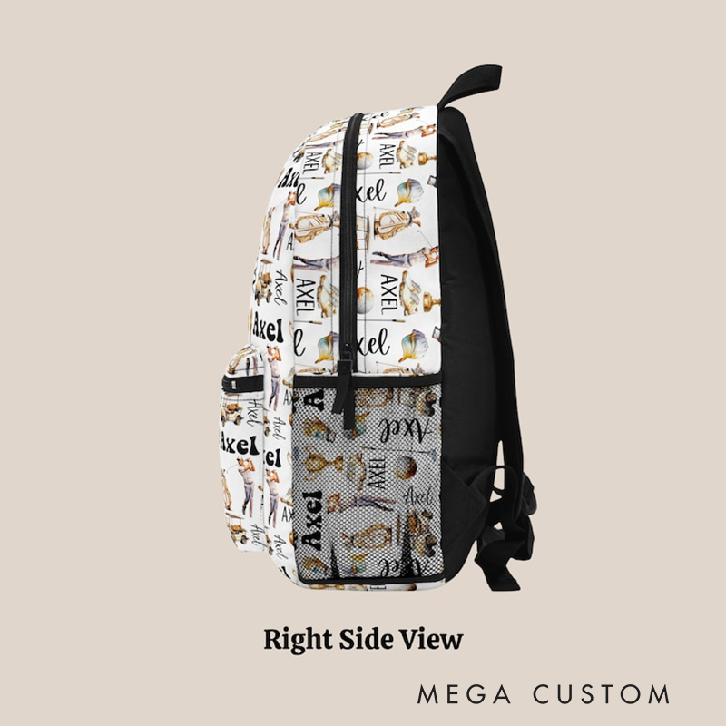 Personalized Golf Backpack with Custom Name and Vintage All Over Design Perfect for Golf Enthusiasts and Players