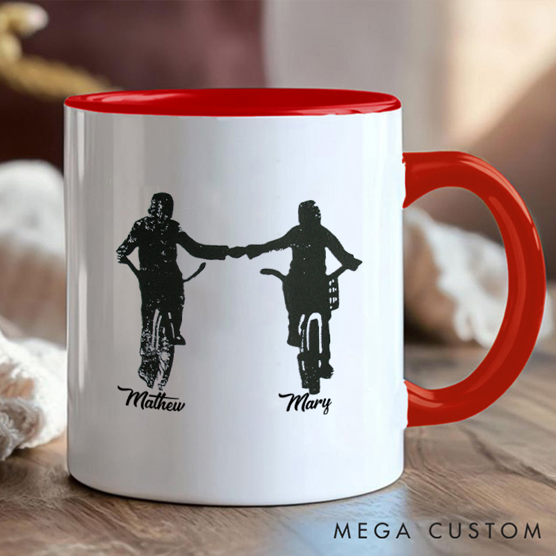 Personalized Couple Cycling Mug with Romantic Bike Design for Outdoor Adventures Riding Cycling Biking Enthusiasts