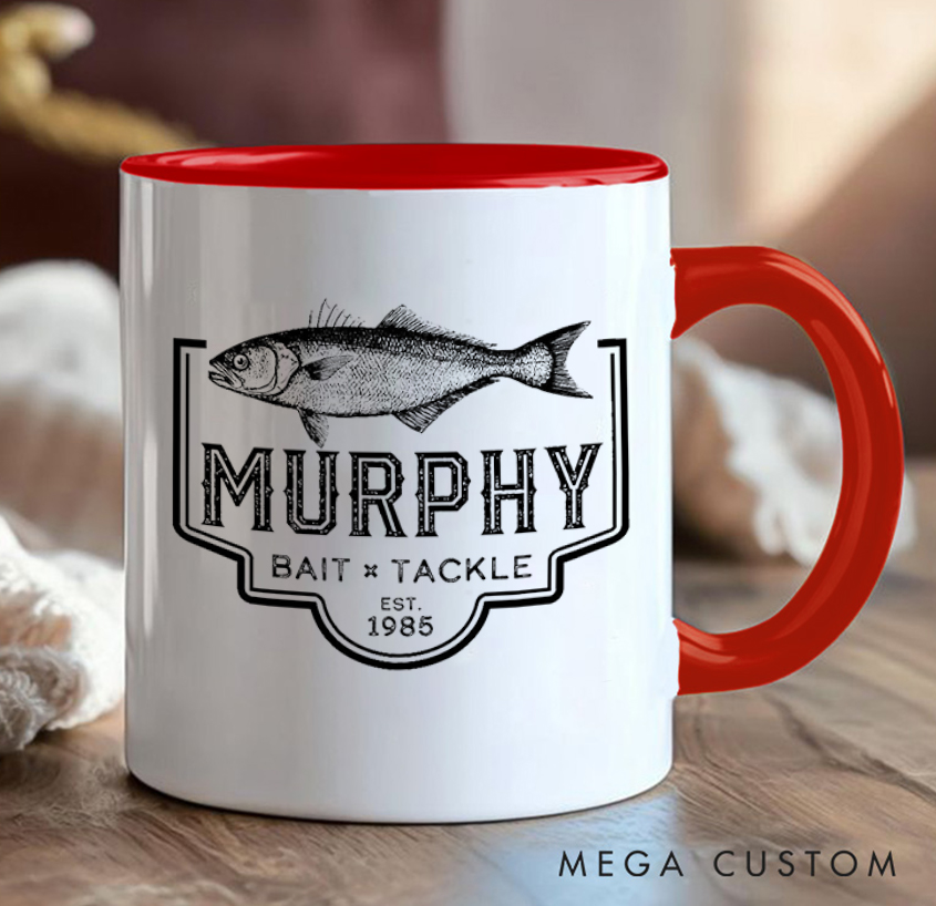 Personalized Classic Bait & Tackle Mug for Outdoor Fishing Enthusiasts