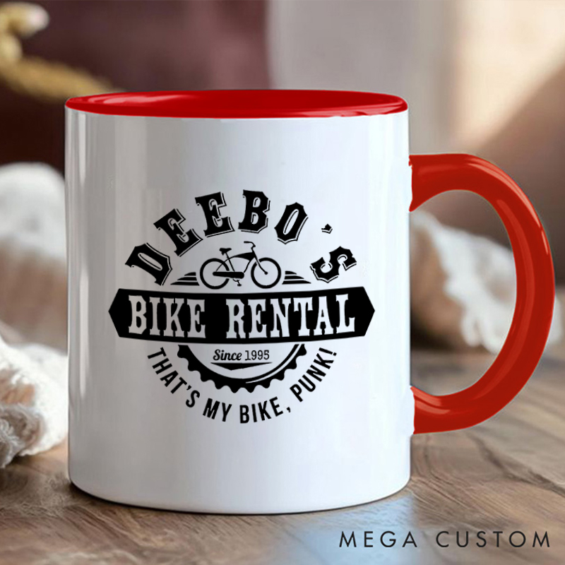 Personalized Bike Rental Mug with Romantic Biker Design for Outdoor Adventures Riding Cycling Biking Enthusiasts