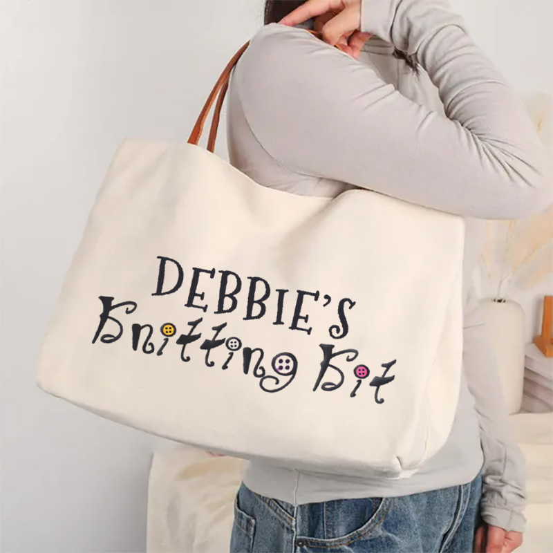 Personalized Craft Tote Bag Funny Knit Gift Bag Knitting Bag Gift For Knitting Lovers Crochet Gift