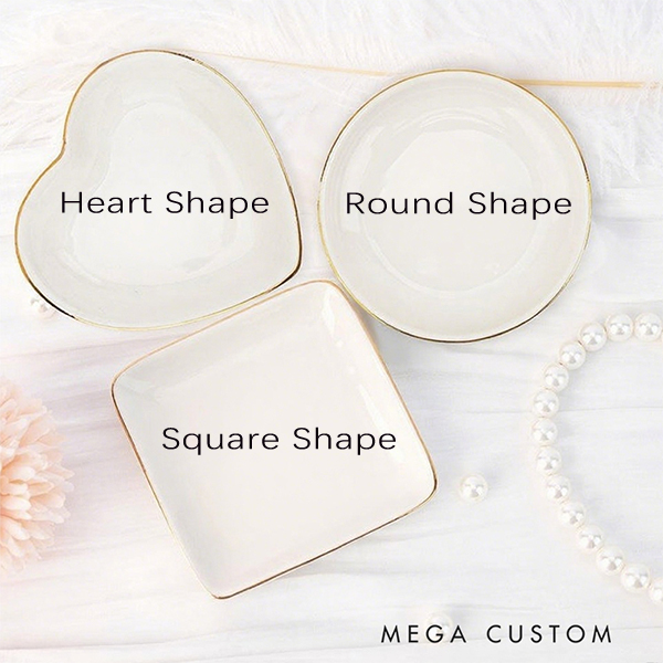 Personalised Various Styles of Gold Edge Ceramic Jewelry Dish for Goddaughter First Communion Gift Girl Custom Baptism and Christening Gift 