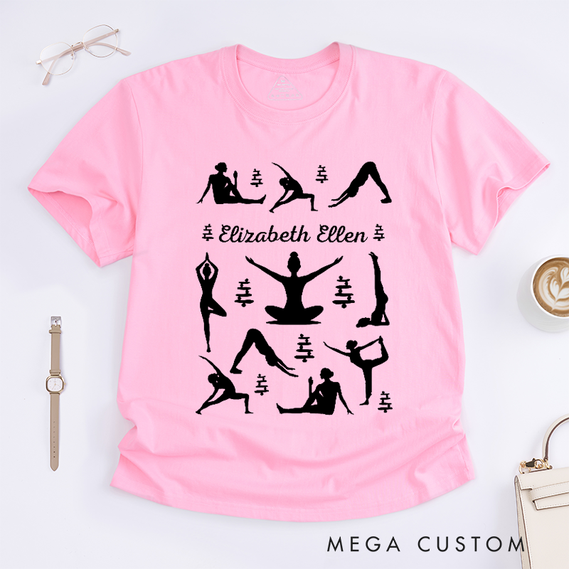 Personalized Yoga Pose Silhouette T-Shirt Perfect Match for Your Yoga Pants Yoga Gift for Her Funny Yoga T-Shirt