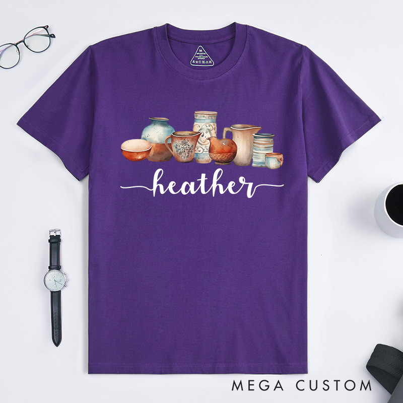 Personalized Pottery Lover Classic T-Shirts for Ceramics Artist Gift for Pottery Teacher Pottery Maker Shirts