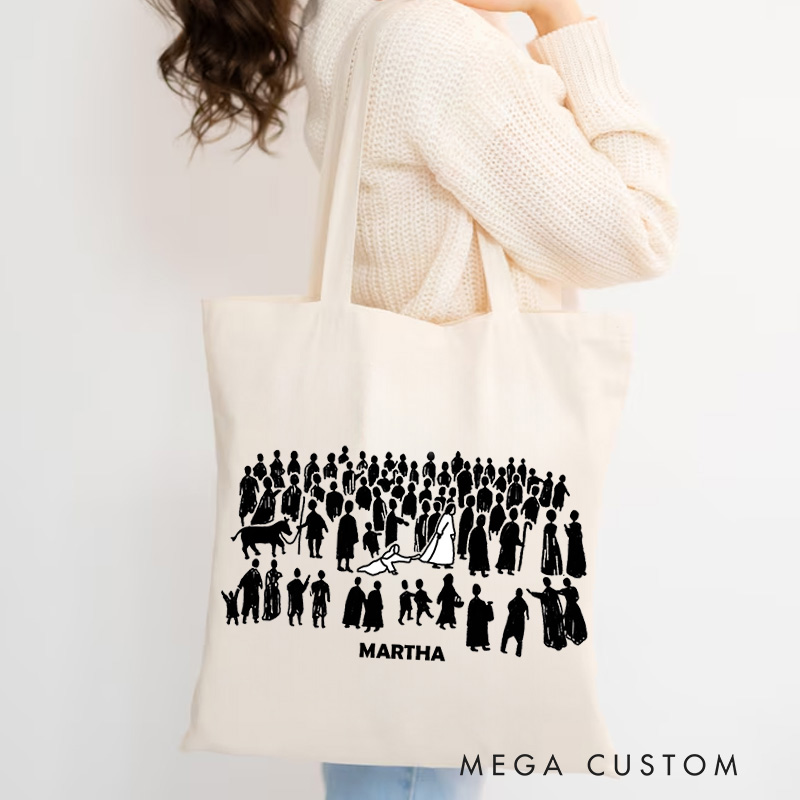 Personalized By His Wounds We are Healed Christian Canvas Tote Bag with Name Jesus Gift Baptism Faith Gift Religious Christian Gift for Jesus Lovers