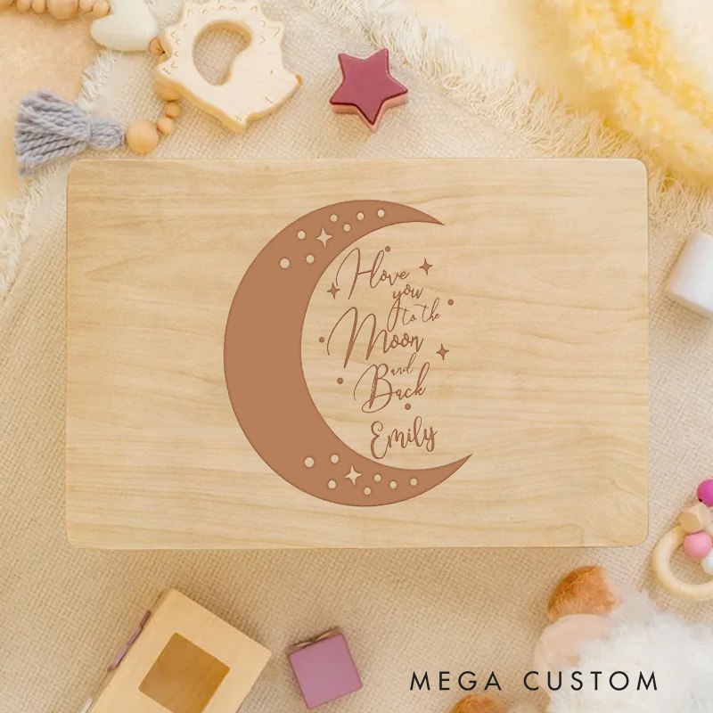 Personalized Love You To The Moon And Back Keepsake Memory Box Baptism Gift Birth Present