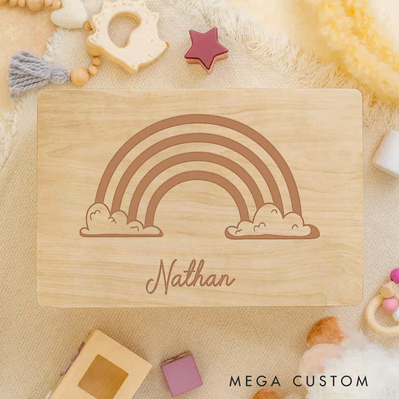 Personalized Cloud Rainbow Keepsake Memory Box Baptism Gift Birth Present