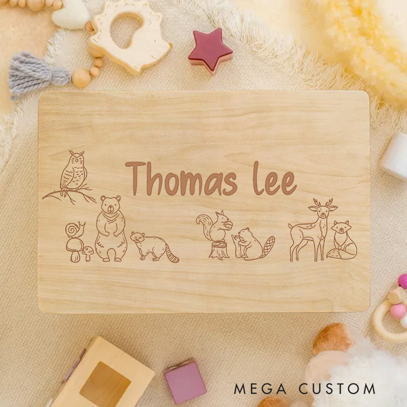 Personalized Jungle Expedition Keepsake Memory Box Baptism Gift Birth Present