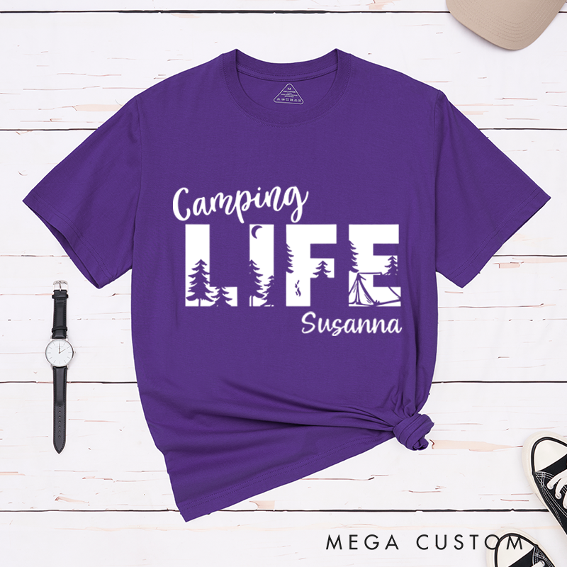 Personalized Camping Life T-Shirt Nature and Camping Mountain Shirt Travel Adventurers Lovers Gift