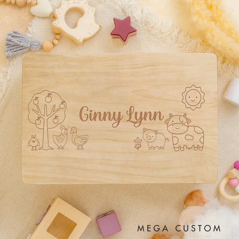 Personalized Safari Animal Family Keepsake Memory Box Baptism Gift Birth Present