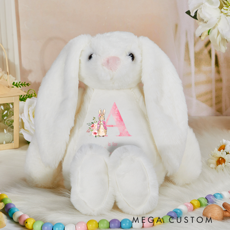 Personalised New Baby Soft Toy Rabbit Birth Announcement Gift Baby Shower Gift