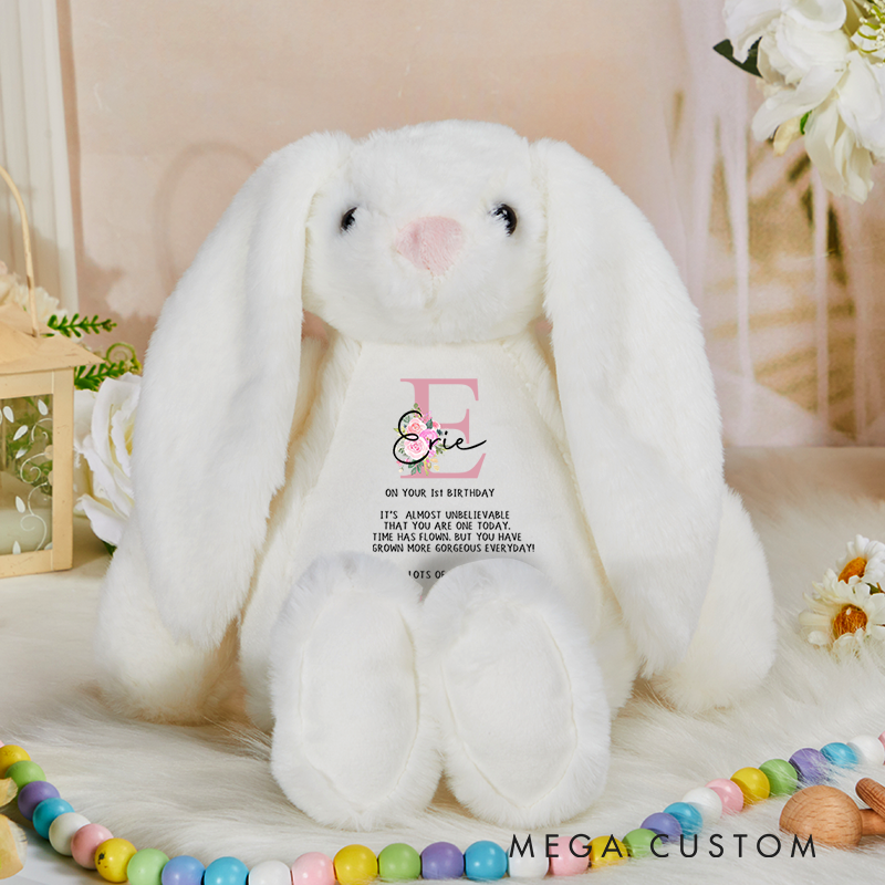 Personalised 1st Birthday Bunny Baptism Gift Birth Present Nursery Gift