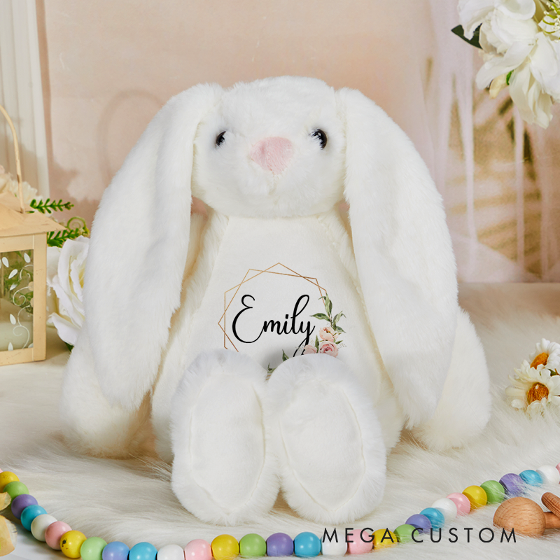 Personalised New Baby Soft Toy Rabbit Birth Announcement Gift Nursery Gift