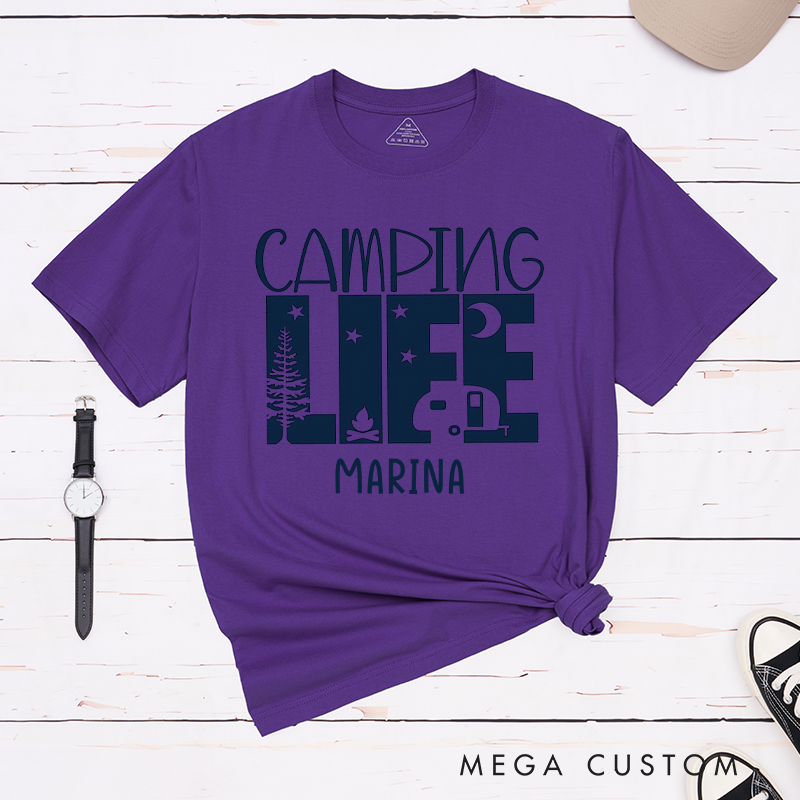 Personalized Camping Life T-Shirt Happy Campe Shirt Camping Outdoors Lover Gift
