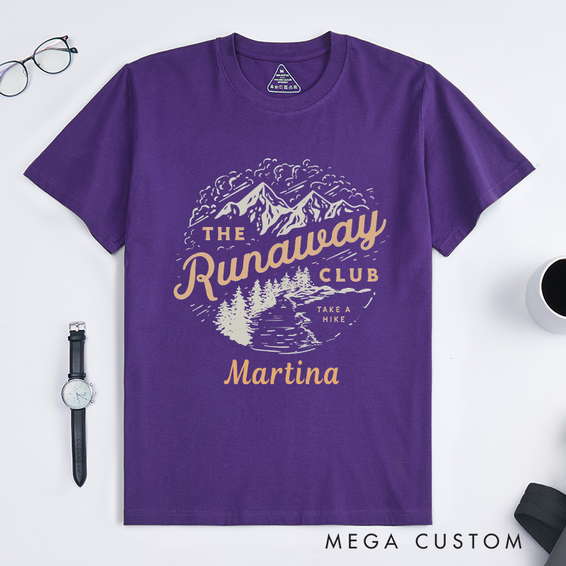 Personalized The Runaway Club Take a Hike T-Shirt Adventurers Hiking Camping Shirt Gift for Travel Outdoors