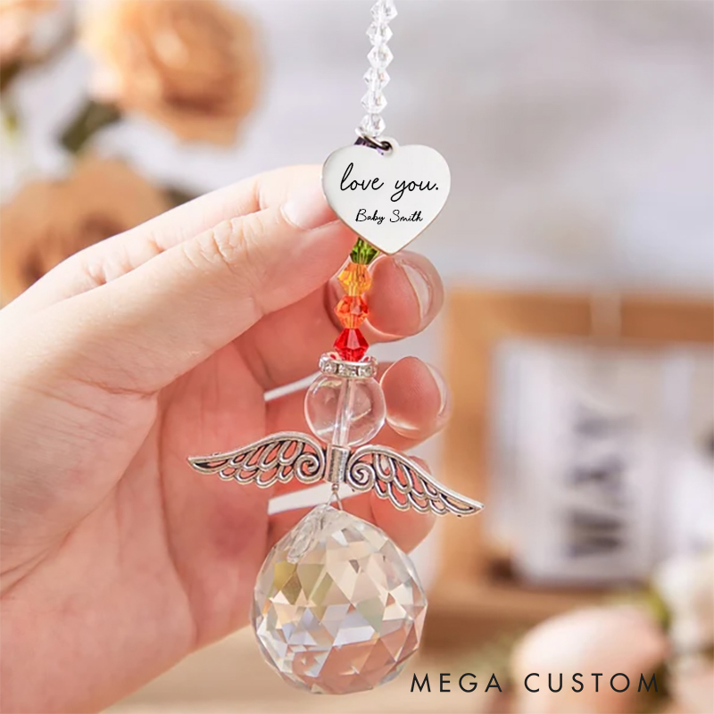 Personalized Memorial Sun Catcher Crystal Rainbow Suncatcher Look for Me In The Rainbows Sympathy Gifts for Loss of Loved One Hanging Ornament