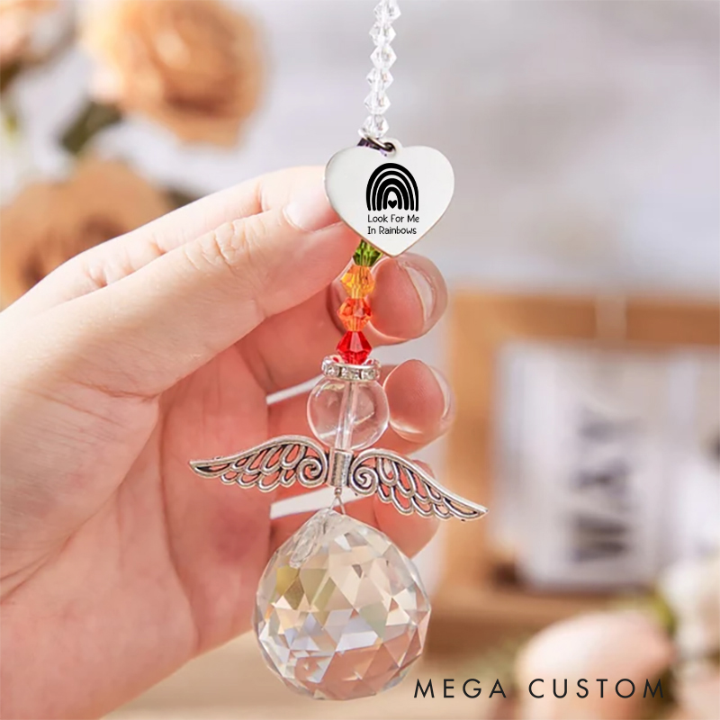 Personalized Memorial Suncatcher Crystal Heart Sun Catcher Sympathy Gift Memorial Gift with Name Prism Suncatcher Funeral Keepsake