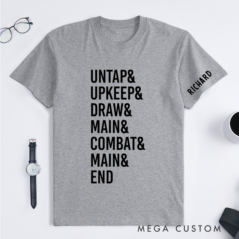 Personalized Card Game Phases Classic T-Shirts Casual Unisex Custom Gift Unique Gameplay Player Life Organizer For Strategy Board Game Lovers Fans