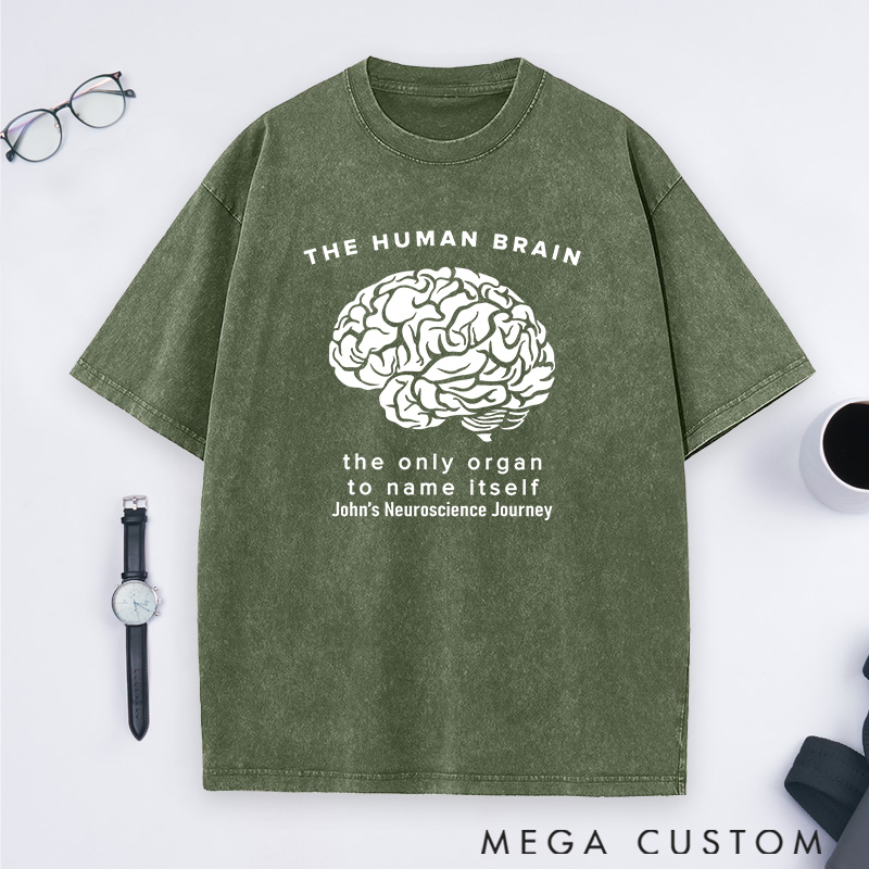 Personalized The Human Brain Washed T-Shirts Science Physics Lovers T-Shirts Gift for Geek Nerd