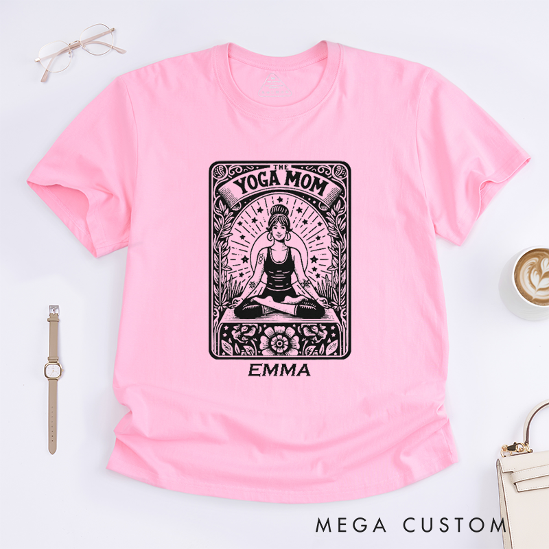 Personalized Yoga Mom Tarot Card T-Shirt Grandma Tarot Card Yoga Custom Gift for Her Yoga Instructor