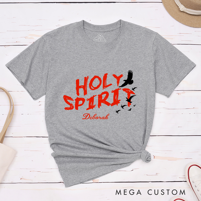 Personalized Holy Spirit Dove Bible Verse T-Shirt with Custom Name Christians Gift Birthday Gift Christian Apparel Gift for Jesus Lover 