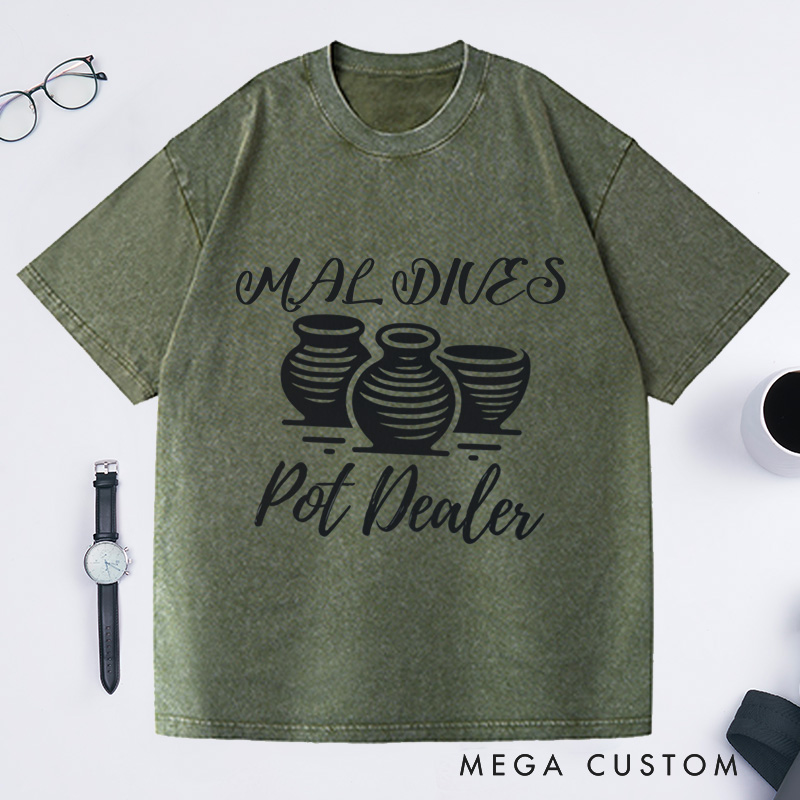 Personalized Pot Dealer Washed T-Shirts Pottery Lover Tee Pottery Gift Ceramics Shirt Ceramics Art Shirt