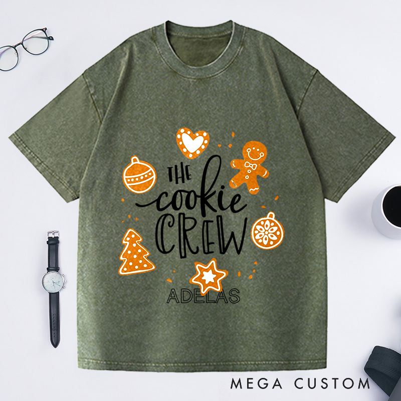 Personalized The Cookie Crew Washed T-Shirts Christmas Cookie Crew Shirt Cookies Shirt